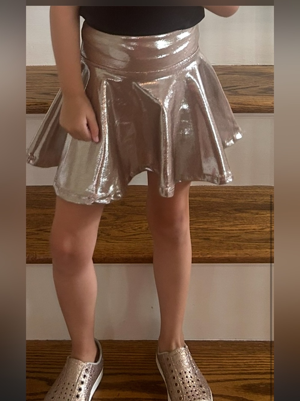 Girls Metallic Shimmer Skirt Gold
